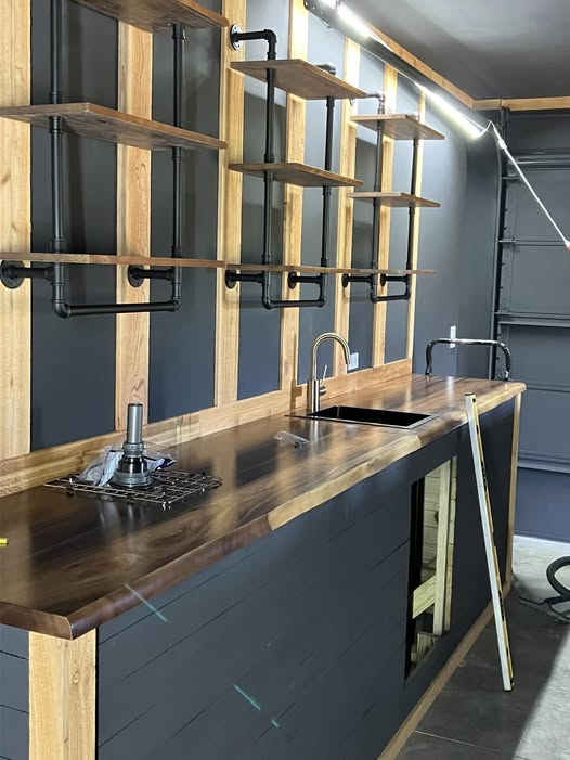 Custom Bar & Pipe Shelving